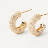 Καρφωτά σκουλαρίκια Pdpaola AR01-576-U Essentials King Gold χρυσά με ζιργκόν.