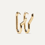 Σκουλαρίκια κρίκοι AR01-923-U Essentials Beat Gold Hoop σε χρυσό χρώμα.