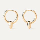 Σκουλαρίκια κρίκοι PDPAOLA AR01-C26-U Essentials Delta Hoops σε χρυσό χρώμα με κρεμαστό μονοπετράκι με λευκό ζιργκόν.