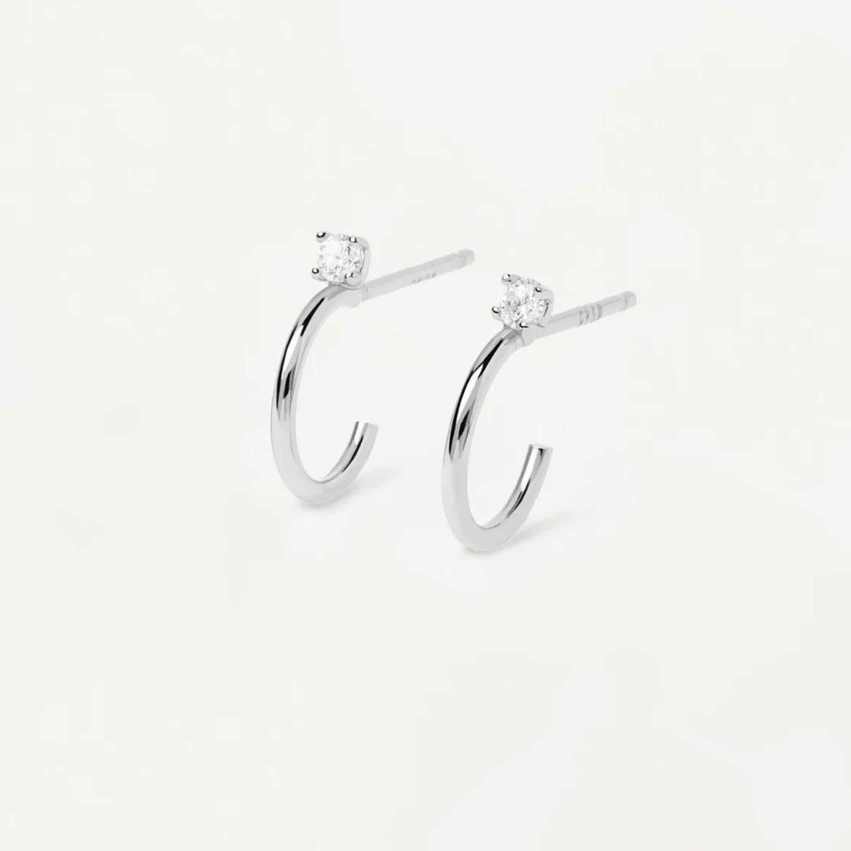 Καρφωτά σκουλαρίκια Pdpaola AR02-083-U L'Essentiel Kita Silver ασημί με ζιργκόν.