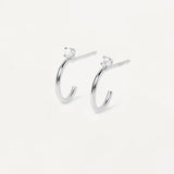 Καρφωτά σκουλαρίκια Pdpaola AR02-083-U L'Essentiel Kita Silver ασημί με ζιργκόν.