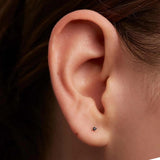 Μονόπετρα σκουλαρίκια Pdpaola AR02-093-U L'Essentiel Black Essentia Silver με μαύρο ζιργκόν.