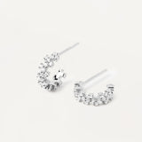 Καρφωτά σκουλαρίκια Pdpaola AR02-578-U Essentials Little Crown Silver ασημί με ζιργκόν.