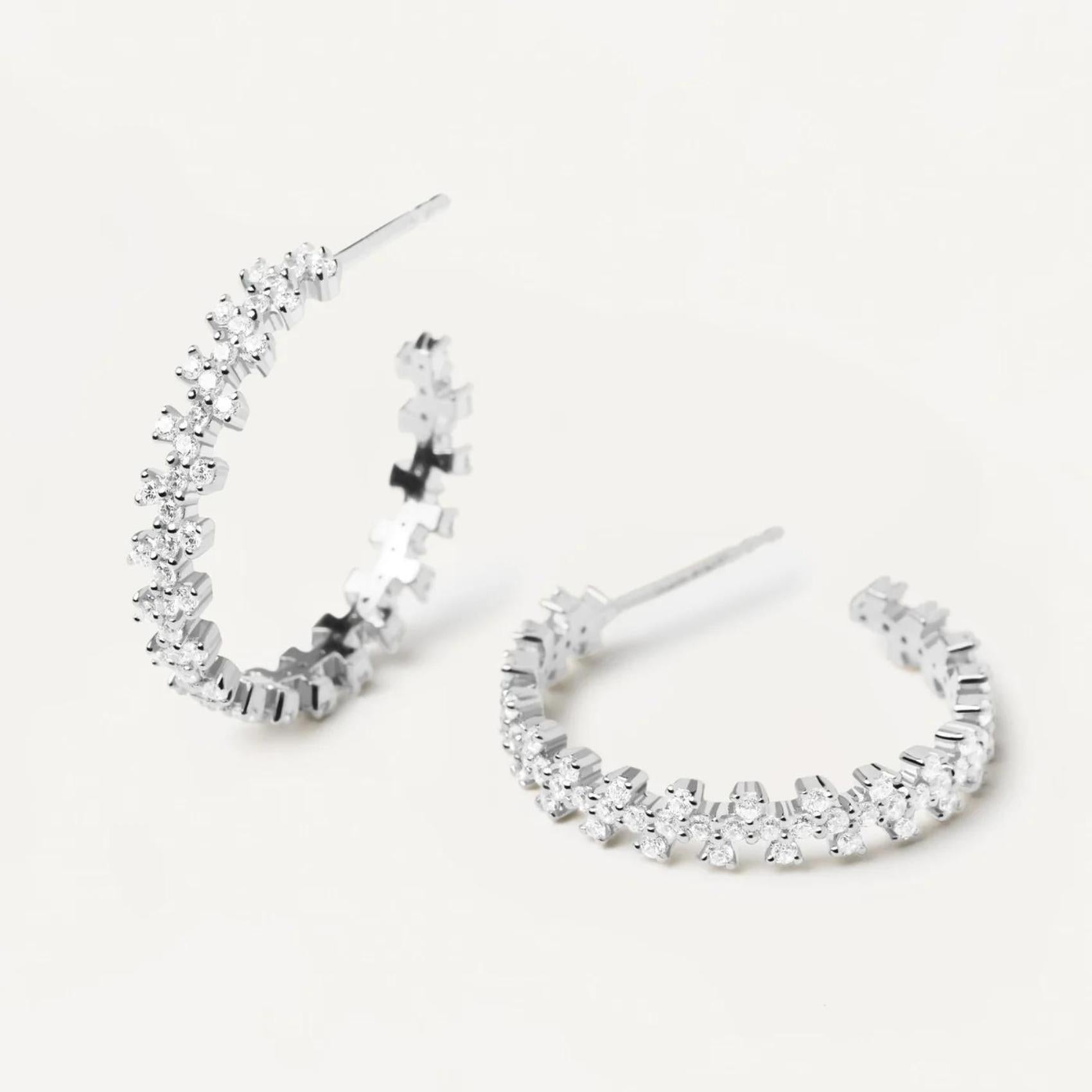Καρφωτά σκουλαρίκια Pdpaola AR02-579-U Essentials Crown Silver ασημί με ζιργκόν.