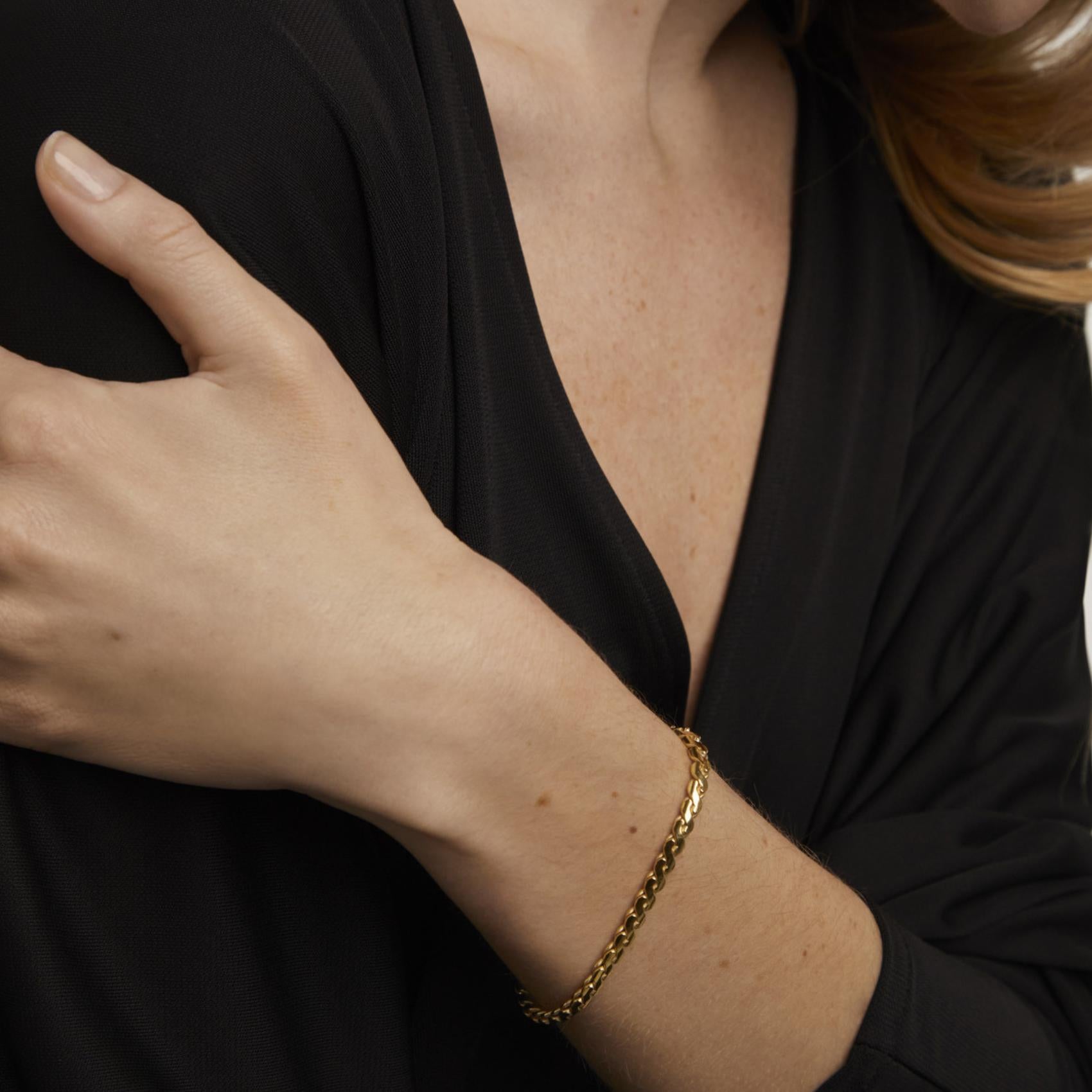 Βραχιόλι αλυσίδα Pdpaola PU01-701-S Essentials Serpentine Chain από ασήμι σε χρυσό χρώμα.