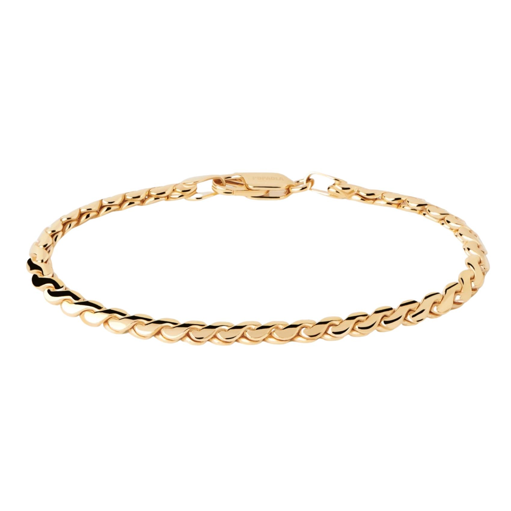 Βραχιόλι αλυσίδα Pdpaola PU01-701-S Essentials Serpentine Chain από ασήμι σε χρυσό χρώμα.