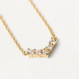 Γυναικείo κολιέ PDPAOLA CO01-485-U Mini Crown από επιχρυσωμένο ασήμι με κρεμαστό σε σχήμα V και πέτρες από ζιργκόν.