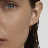 Μονό σκουλαρίκι κρίκος PDPAOLA PG01-025-U Essentials Teardrop Hoop σε χρυσό χρώμα με κρεμαστό σε σχήμα δάκρυ.