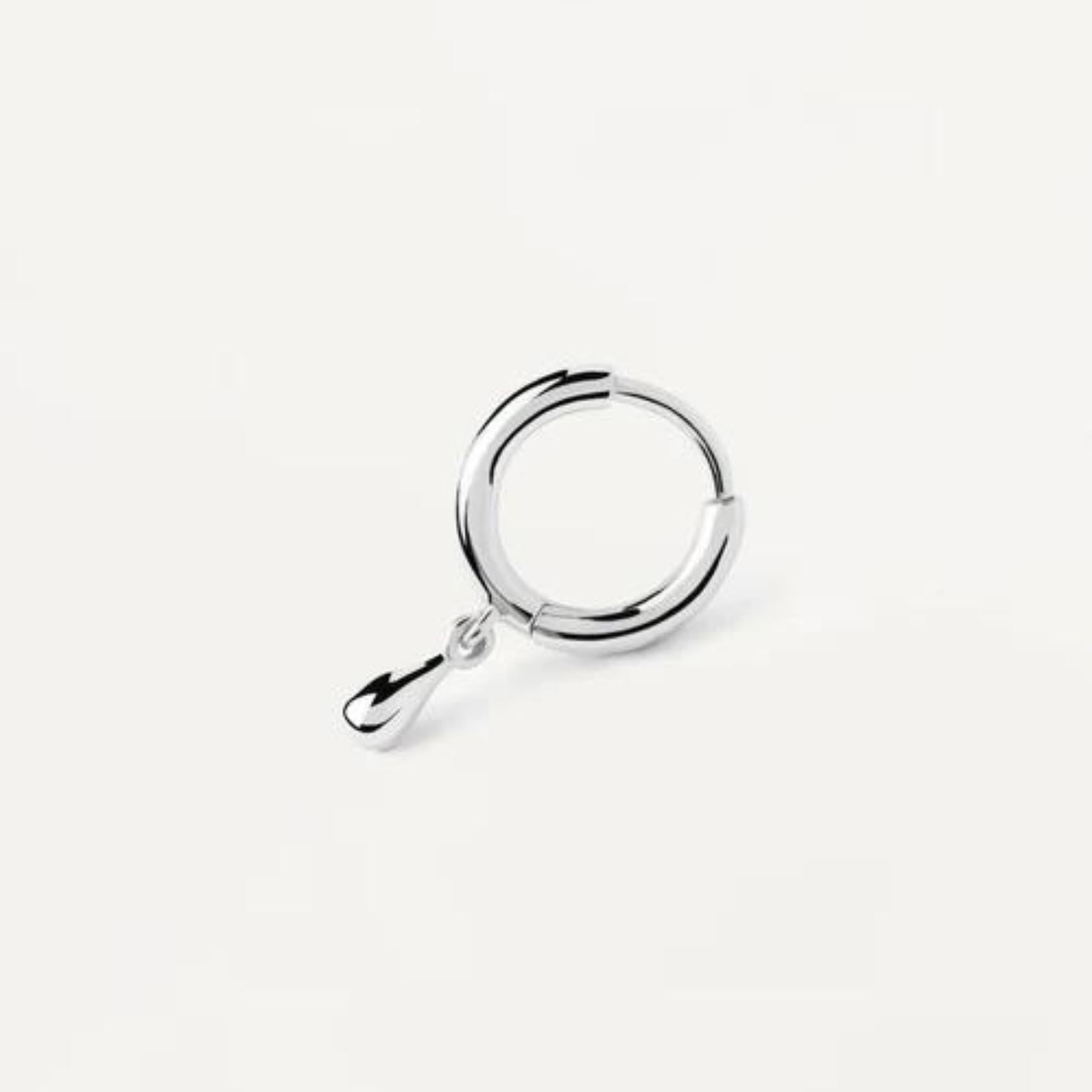 Σκουλαρίκι κρίκος PG01-025-U Essentials Teardrop Hoop σε ασημί χρώμα με κρεμαστό δάκρυ.
