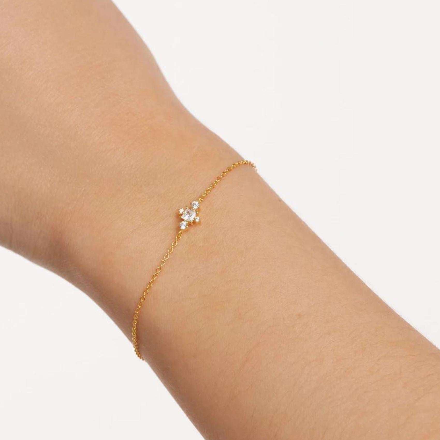 Βραχιόλι Pdpaola PU01-413-U Essentials Laura Gold επίχρυσο με στοιχείο με ζιργκόν.