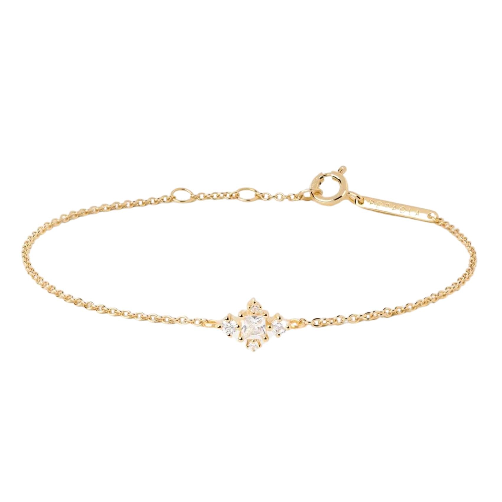 Βραχιόλι Pdpaola PU01-413-U Essentials Laura Gold επίχρυσο με στοιχείο με ζιργκόν.