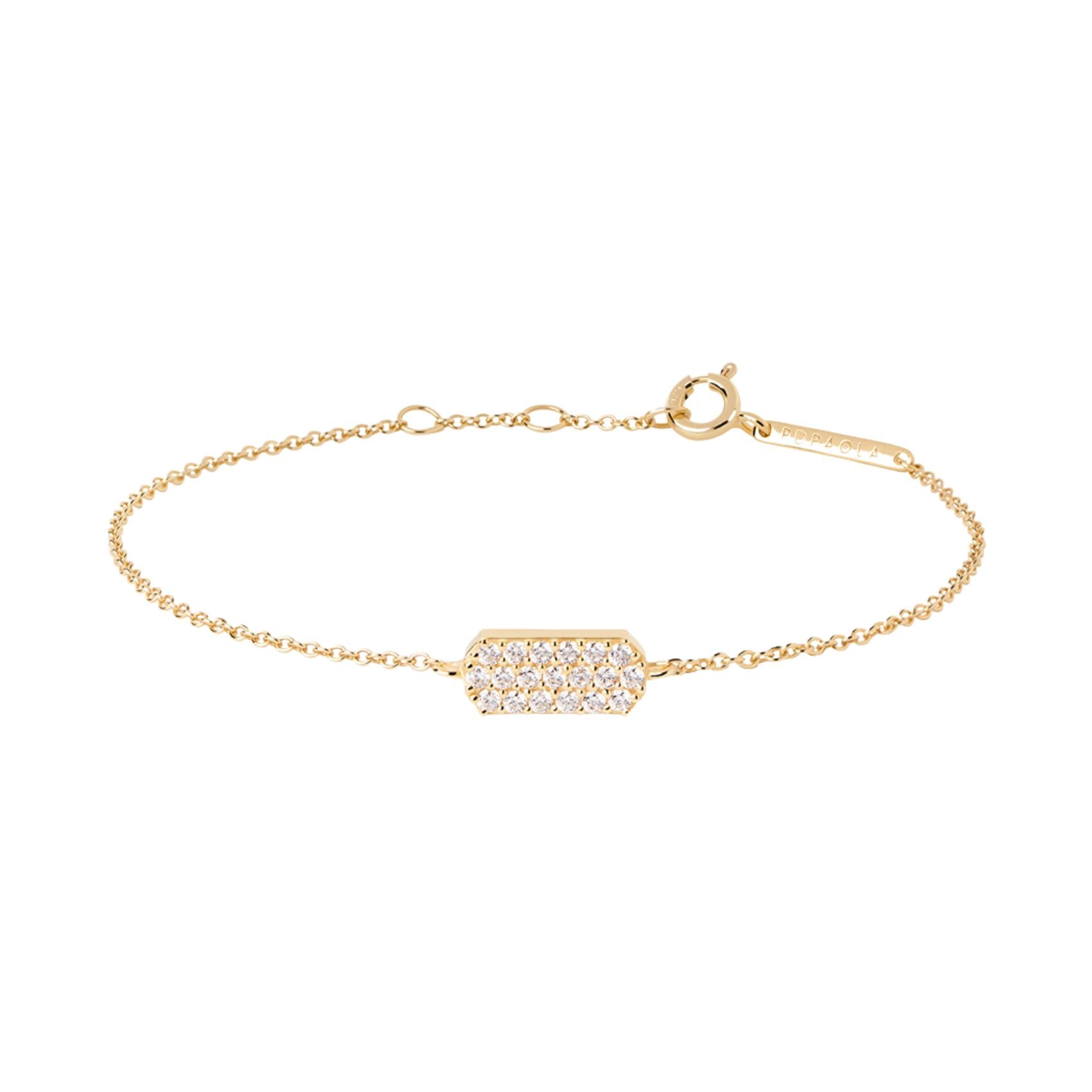 Βραχιόλι Pdpaola PU01-415-U Essentials Icy Gold επίχρυσο με στοιχείο με ζιργκόν.