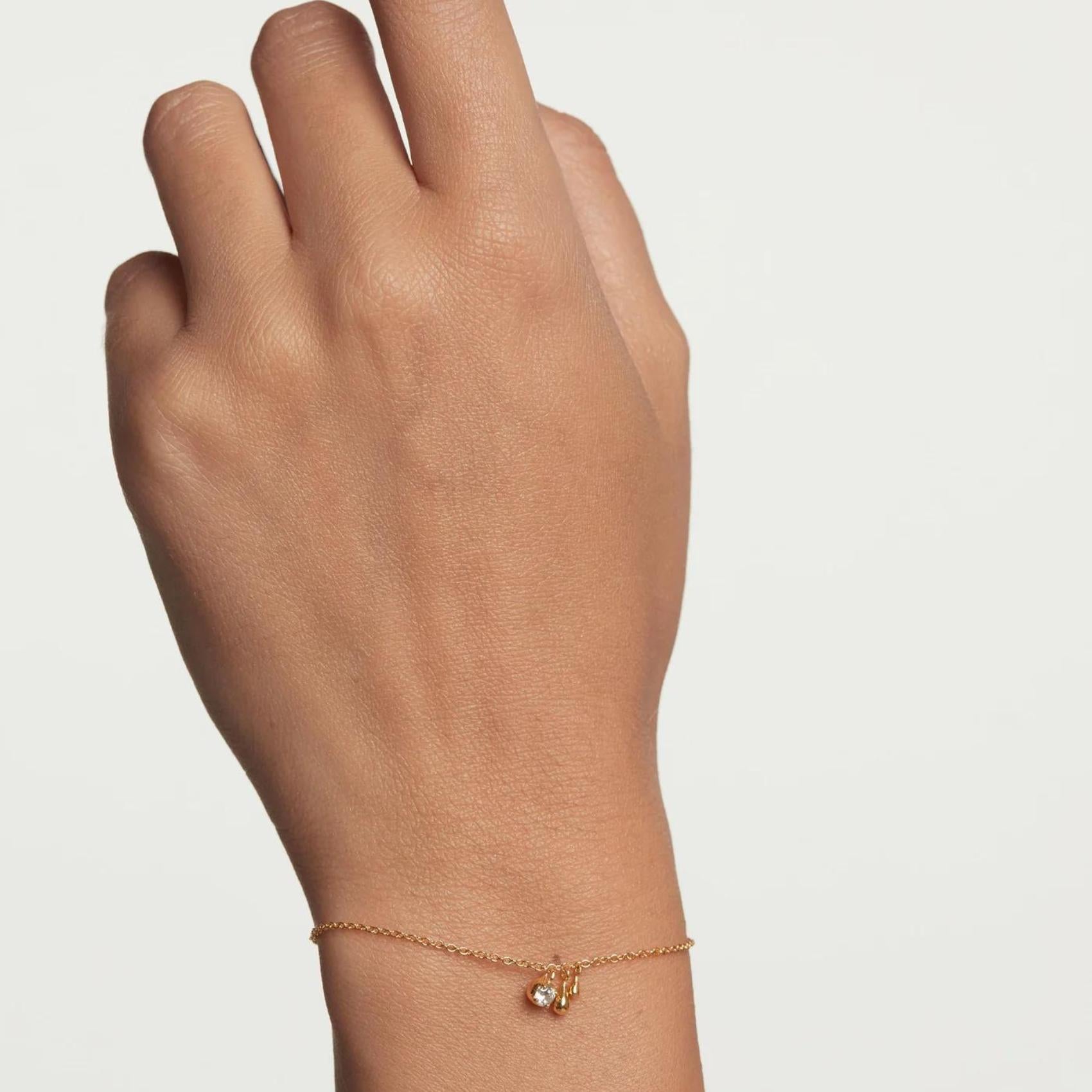 Βραχιόλι Pdpaola PU01-587-U Essentials Water Gold επίχρυσο με κρεμαστά στοιχεία & ζιργκόν.