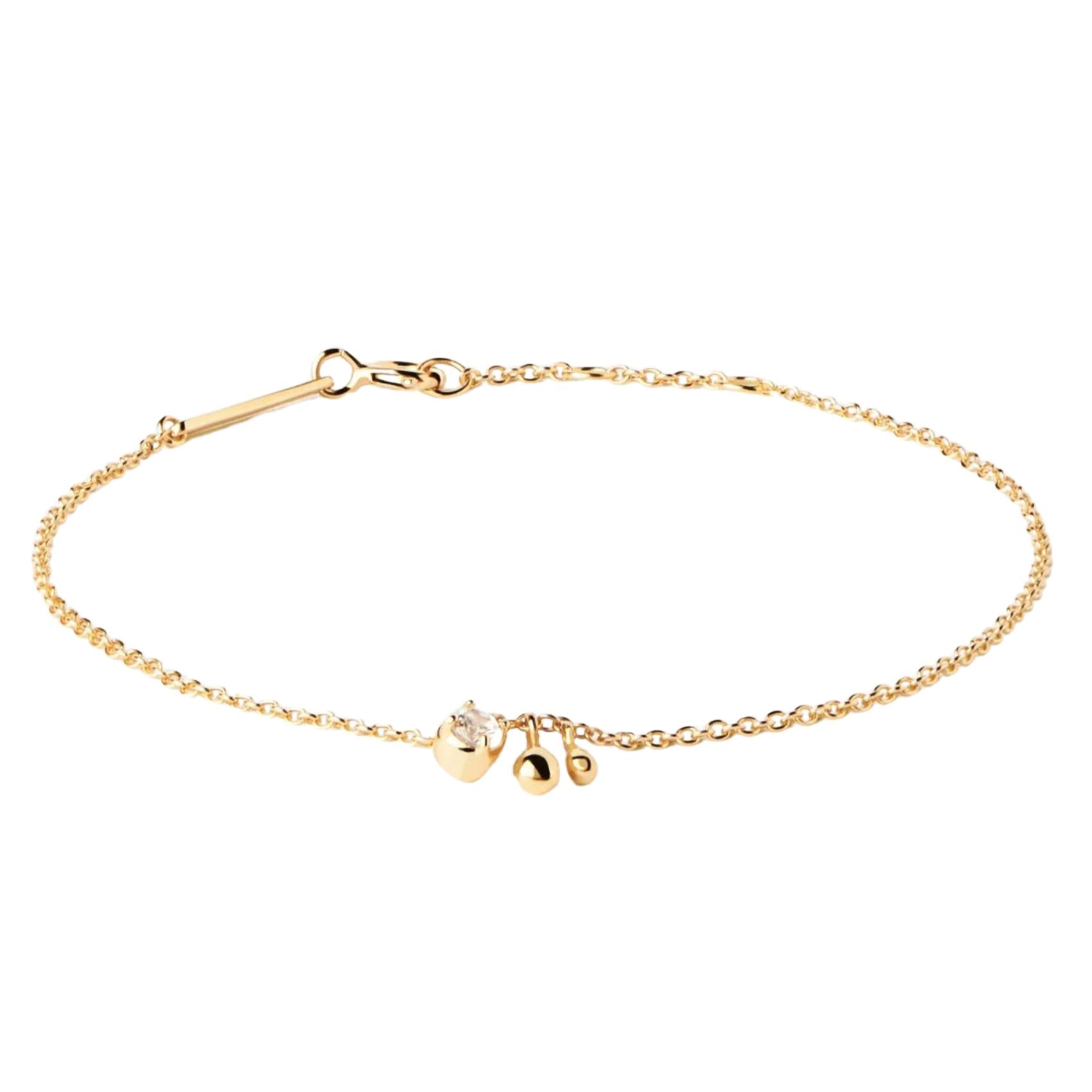 Βραχιόλι Pdpaola PU01-587-U Essentials Water Gold επίχρυσο με κρεμαστά στοιχεία & ζιργκόν.