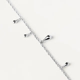 Βραχιόλι Pdpaola PU02-588-U Essentials Teardrop Silver ασήμένιο με κρεμαστά στοιχεία.