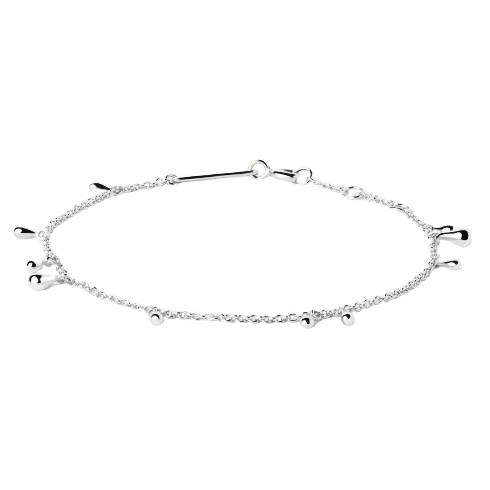 Βραχιόλι Pdpaola PU02-588-U Essentials Teardrop Silver ασήμένιο με κρεμαστά στοιχεία.
