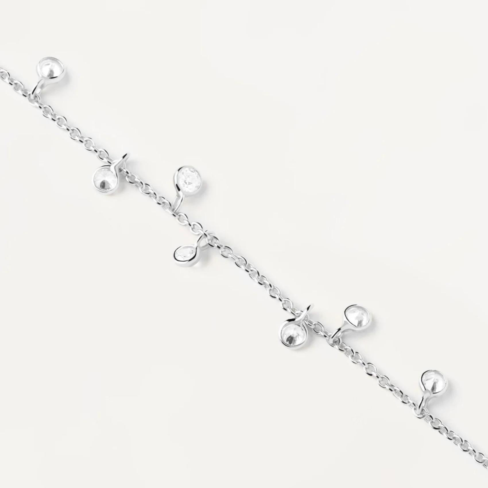 Βραχιόλι Pdpaola PU02-610-U Essentials Bliss Silver ασήμένιο με κρεμαστά με ζιργκόν.