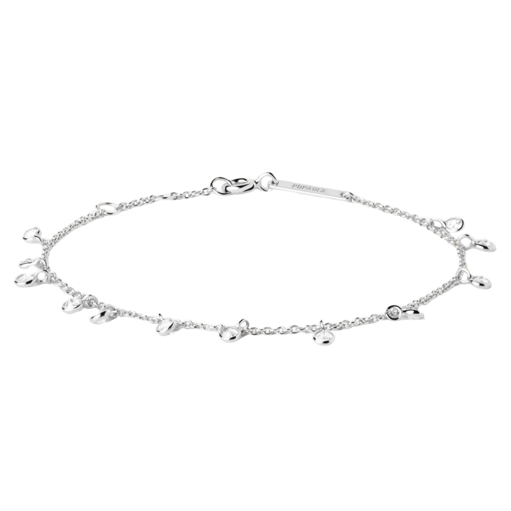 Βραχιόλι Pdpaola PU02-610-U Essentials Bliss Silver ασήμένιο με κρεμαστά με ζιργκόν.
