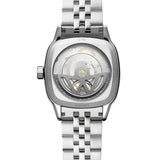 Raymond Weil Freelancer 2790-ST-50051 με ασημί ατσάλινο μπρασελέ και τετράγωνο μπλε skeleton καντράν διαστάσεων 40mmX40mm.
