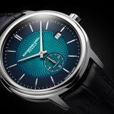 Raymond Weil Maestro 2238-STC-50001 αυτόματο με μαύρο δερμάτινο λουράκι και μπλε καντράν διαμέτρου 39,5mm.
