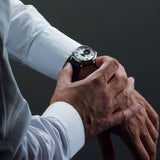 Raymond Weil Maestro Moon Phase 2240-STC-00655 με φάση σελήνης, μπλε δερμάτινο λουράκι και ασημί καντράν διαμέτρου 40mm.