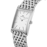 Γυναικείο ρολόι Daniel Wellington Bound 9-Link DW00100706 με ασημί ατσάλινο μπρασελέ και άσπρο τετράγωνο καντράν μεγέθους 32Χ22mm.
