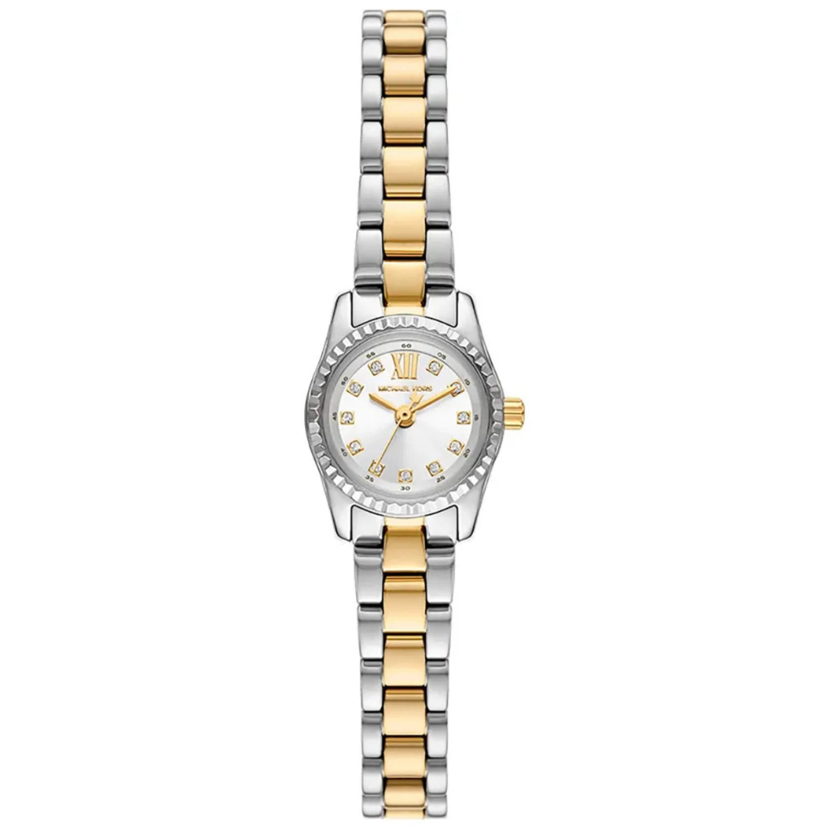 Γυναικείο ρολόι Michael Kors Lexington MK4903 με δίχρωμο ασημί-χρυσό ατσάλινο μπρασελέ και ασημί καντράν 30mm με ζιργκόν.