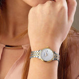 Γυναικείο ρολόι Raymond Weil Toccata Diamonds 5385-STP-97081 με δίχρωμο μπρασελέ και άσπρο φίλντισι καντράν 34mm διακοσμημένο με διαμάντια.