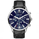 Roamer Superior Chrono 508837-41-45-05 Χρονογράφος Με Μαύρο Δερμάτινο Λουράκι