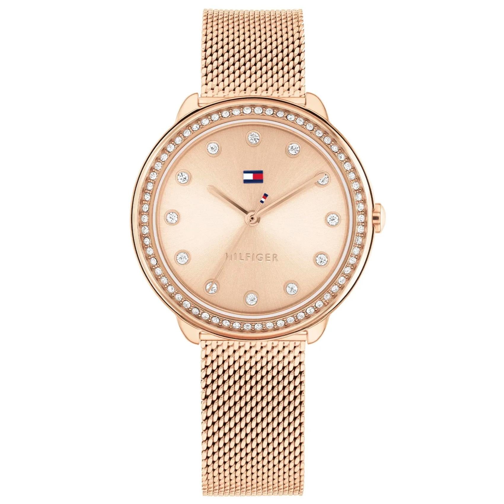 Γυναικείο ρολόι Tommy Hilfiger Demi 1782700 με ροζ χρυσό ατσάλινο μπρασελέ και ροζ χρυσό καντράν 32mm με ζιργκόν.