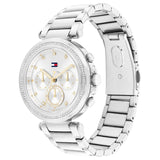 Ρολόι Tommy Hilfiger Emily 1782701 με ασημί ατσάλινο μπρασελέ και ασημί καντράν διαμέτρου 38mm με ζιργκόν.