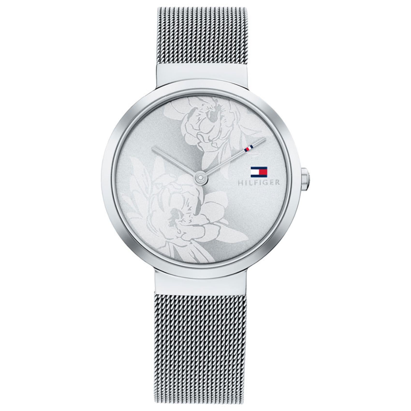 Γυναικείο ρολόι Tommy Hilfiger Libby 1782469 με ασημί ατσάλινο μπρασελέ και ασημί καντράν διαμέτρου 32mm.