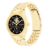 Ρολόι Tommy Hilfiger Monica 1782717 με χρυσό ατσάλινο μπρασελέ και μαύρο καντράν διαμέτρου 38mm.
