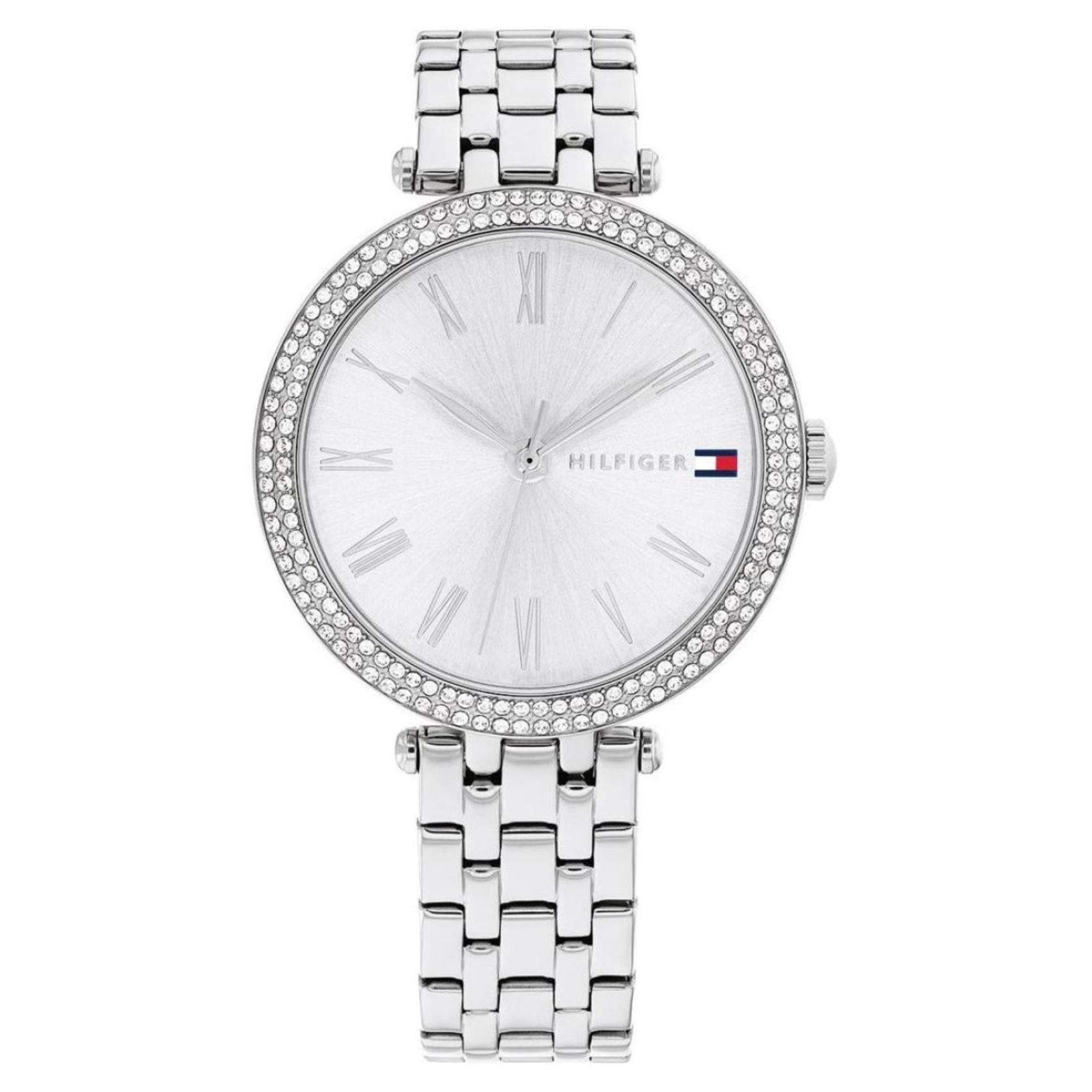 Ρολόι Tommy Hilfiger Natalie 1782719 με ασημί ατσάλινο μπρασελέ και ασημί καντράν 34mm με ζιργκόν.