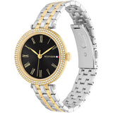 Γυναικείο ρολόι Tommy Hilfiger Natalie 1782720 με δίχρωμο ασημί-χρυσό ατσάλινο μπρασελέ και μαύρο καντράν 34mm με ζιργκόν.