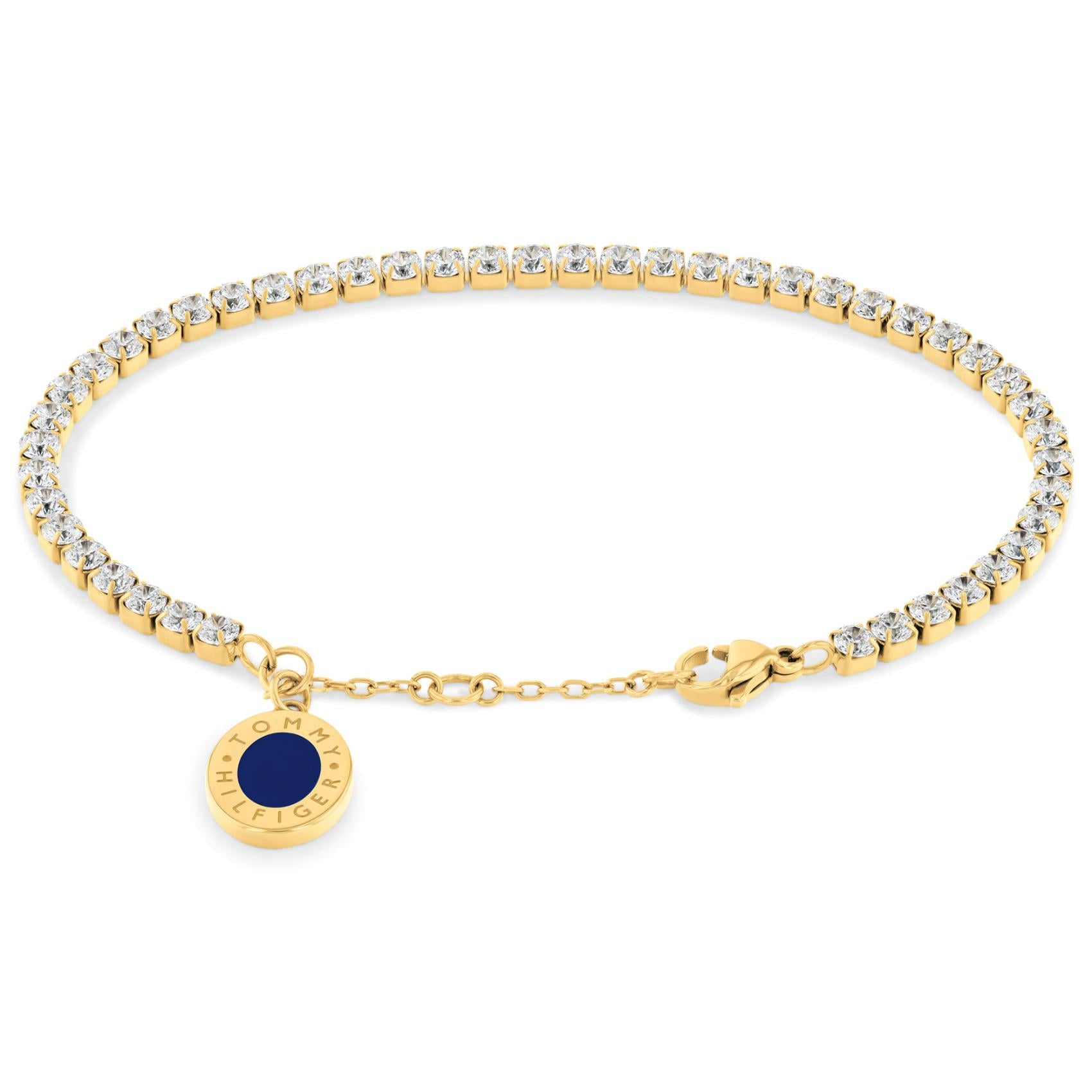 Βραχιόλι Tommy Hilfiger 2780799 ριβιέρα με ζιργκόν και κρεμαστό στοιχείο με μπλε σμάλτο.