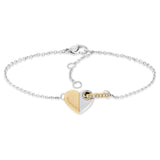 Βραχιόλι Tommy Hilfiger 2780880 με δίχρωμη καρδιά σε ασημί-χρυσό χρώμα από ανοξείδωτο ατσάλι.