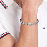 Ανδρικό βραχιόλι ατσάλινο Tommy Hilfiger 2790521 σε ασημί χρώμα μήκους 19cm.