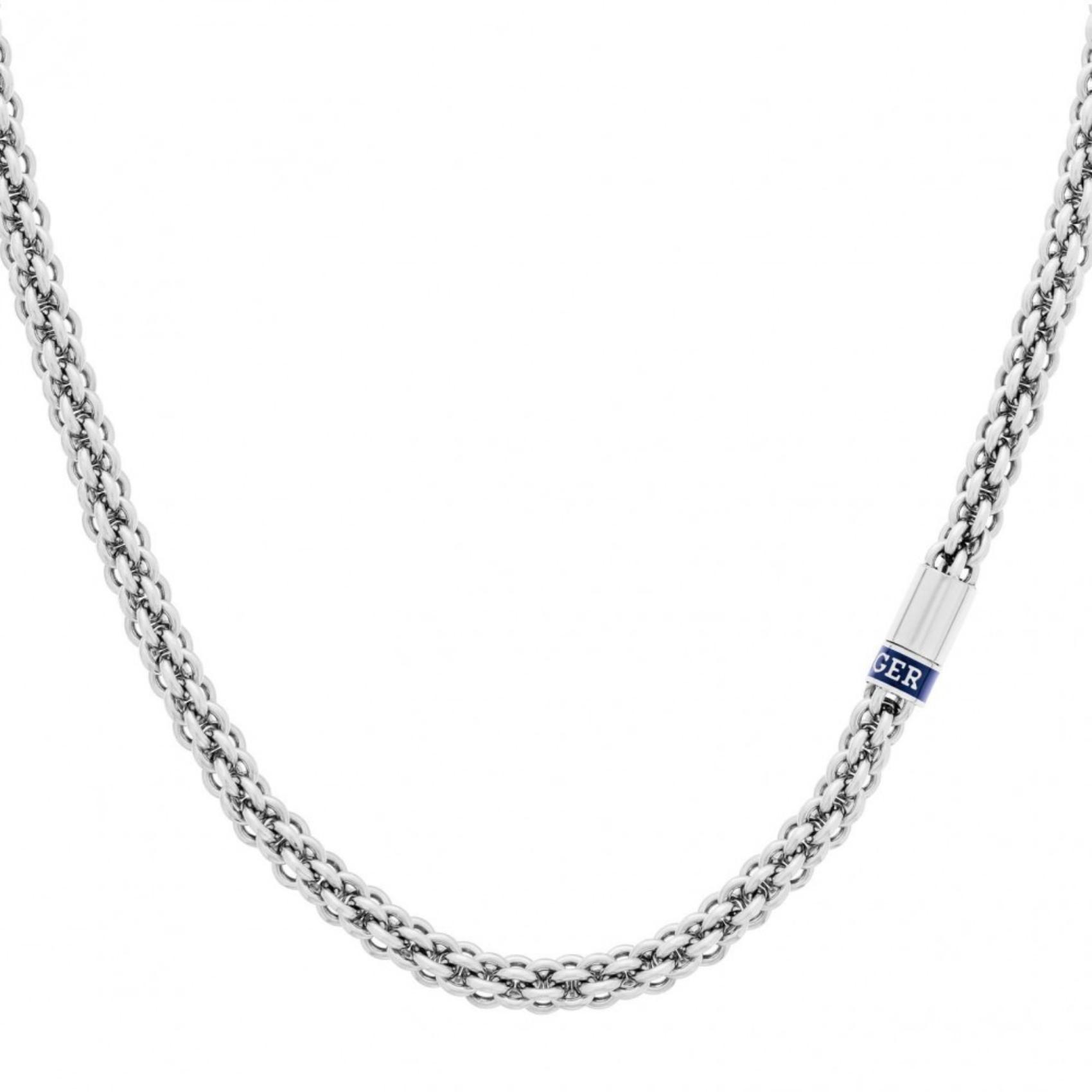 Ανδρικό κολιέ Tommy Hilfiger 2790524, με στοιχείο ενσωματομένο στην αλυσίδα κατασκευασμένο από χειρουργικό ατσάλι σε ασημί χρώμα.