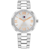 Γυναικείο ρολόι Tommy Hilfiger Alice 1782681 με ασημί ατσάλινο μπρασελέ και ασημί καντράν διαμέτρου 38mm με ζιργκόν.