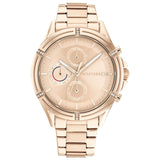 Γυναικείο ρολόι Tommy Hilfiger Ariana 1782505 με ροζ χρυσό ατσάλινο μπρασελέ και ροζ χρυσό καντράν διαμέτρου 38mm με ημέρα και ημερομηνία.
