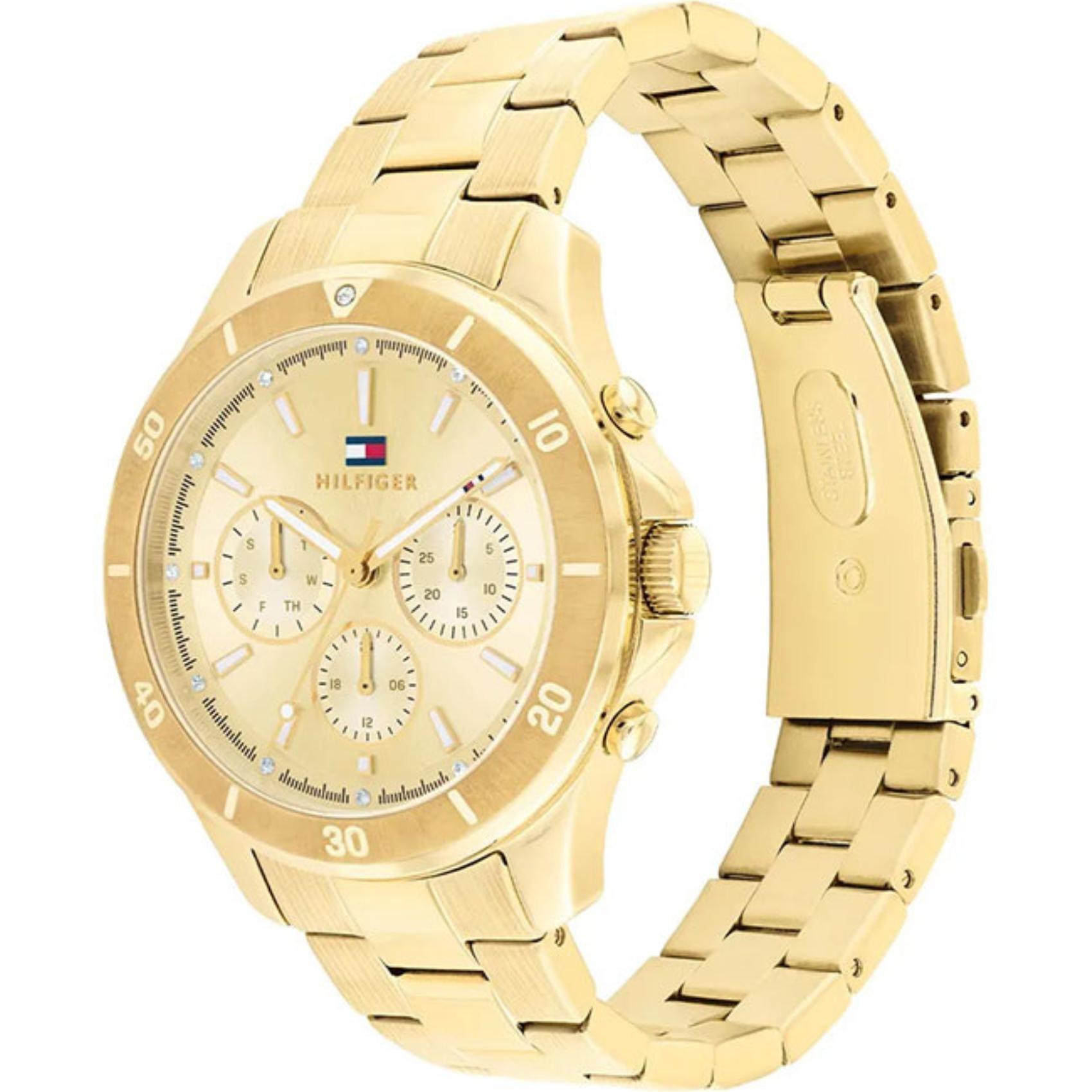 Γυναικείο ρολόι Tommy Hilfiger Aspen 1782640 με χρυσό ατσάλινο μπρασελέ και χρυσό καντράν διαμέτρου 38mm με ημέρα-ημερομηνία και ζιργκόν.