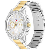 Ρολόι Tommy Hilfiger Brooklyn 1782615, με δίχρωμο μπρασελέ, ασημί καντράν διαμέτρου 36mm με ένδειξη ημερομηνίας και ημέρας.