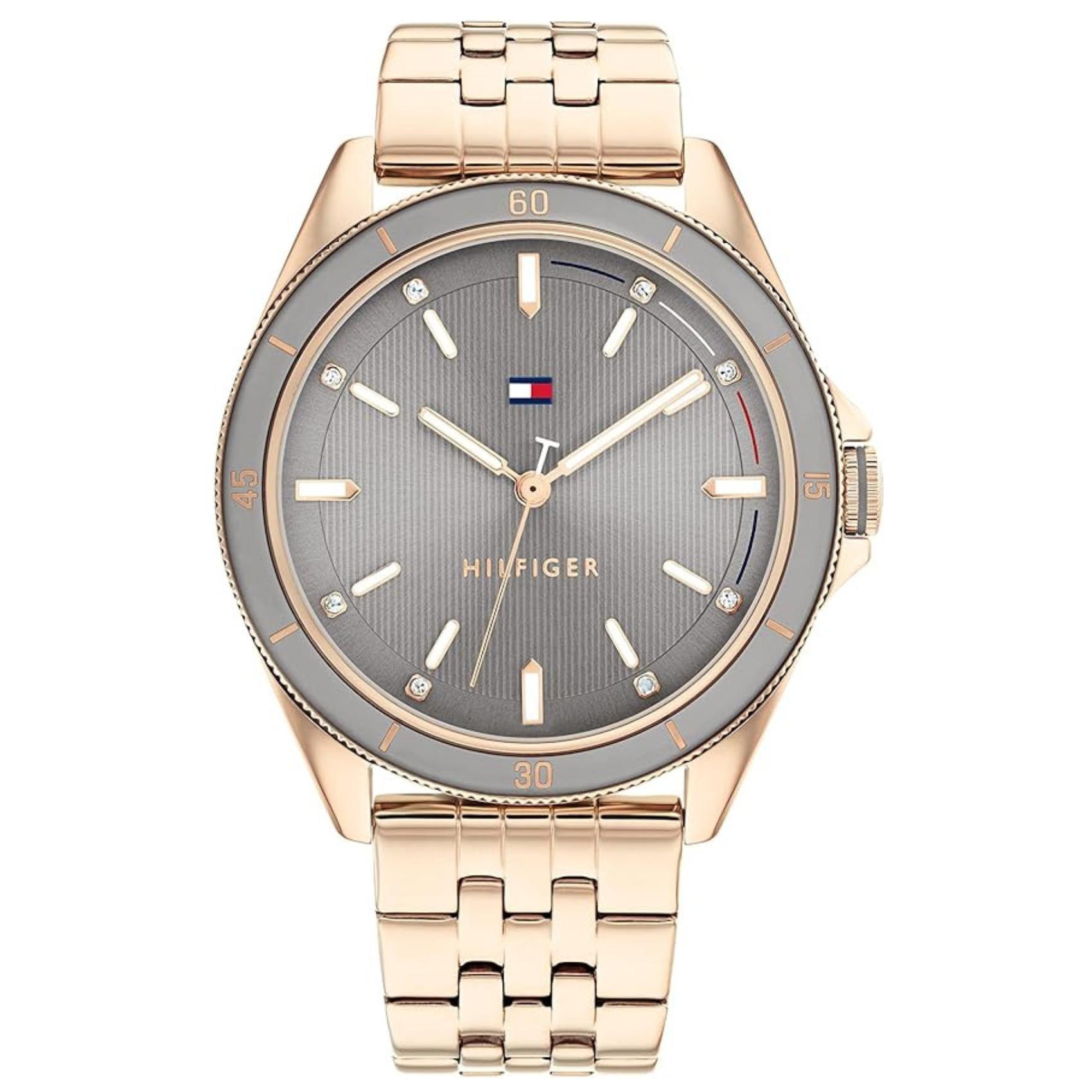 Γυναικείο ρολόι Tommy Hilfiger Ema 1782482 με ροζ χρυσό ατσάλινο μπρασελέ και γκρι καντράν διαμέτρου 38mm.