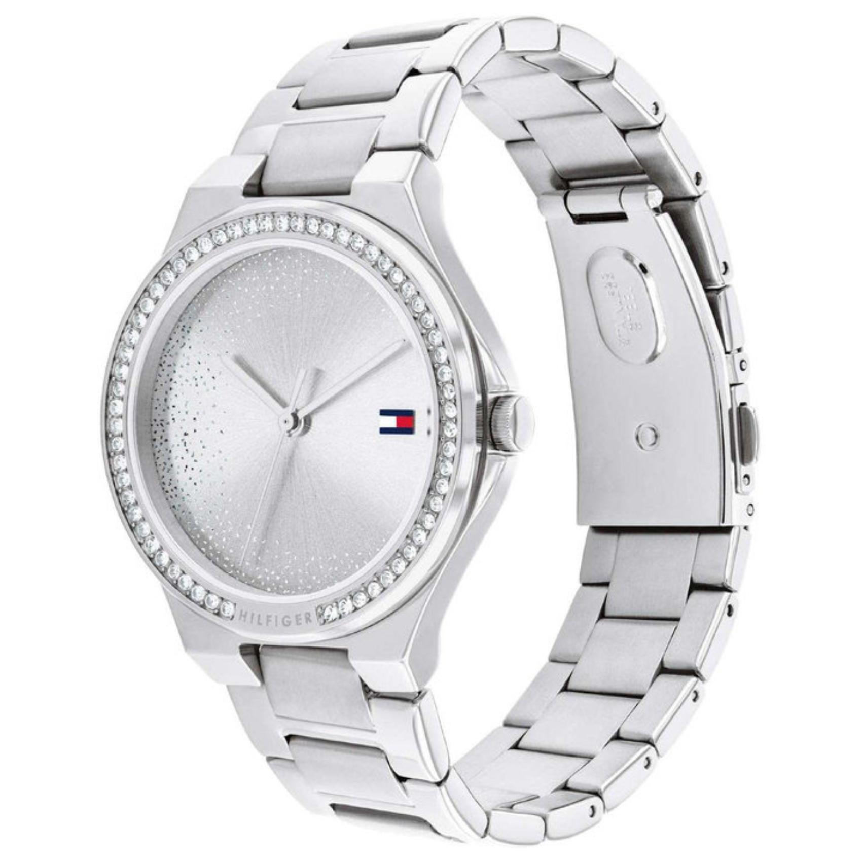 Γυναικείο ρολόι Tommy Hilfiger Juliette 1782641 με ασημί ατσάλινο μπρασελέ και ασημί καντράν διαμέτρου 36mm με ζιργκόν.