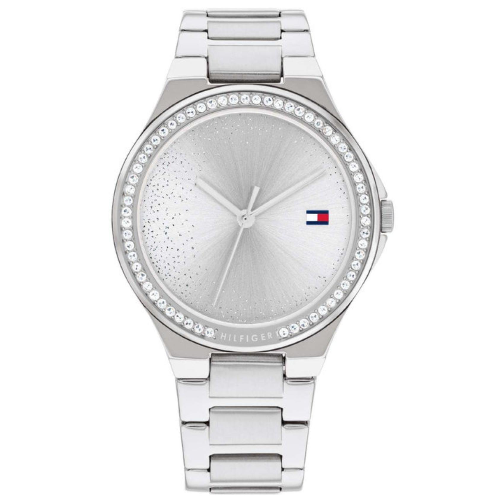 Γυναικείο ρολόι Tommy Hilfiger Juliette 1782641 με ασημί ατσάλινο μπρασελέ και ασημί καντράν διαμέτρου 36mm με ζιργκόν.