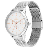 Γυναικείο ρολόι Tommy Hilfiger Layla 1782456  με ασημί ατσάλινο μπρασελέ και άσπρο καντράν διαμέτρου 38mm.