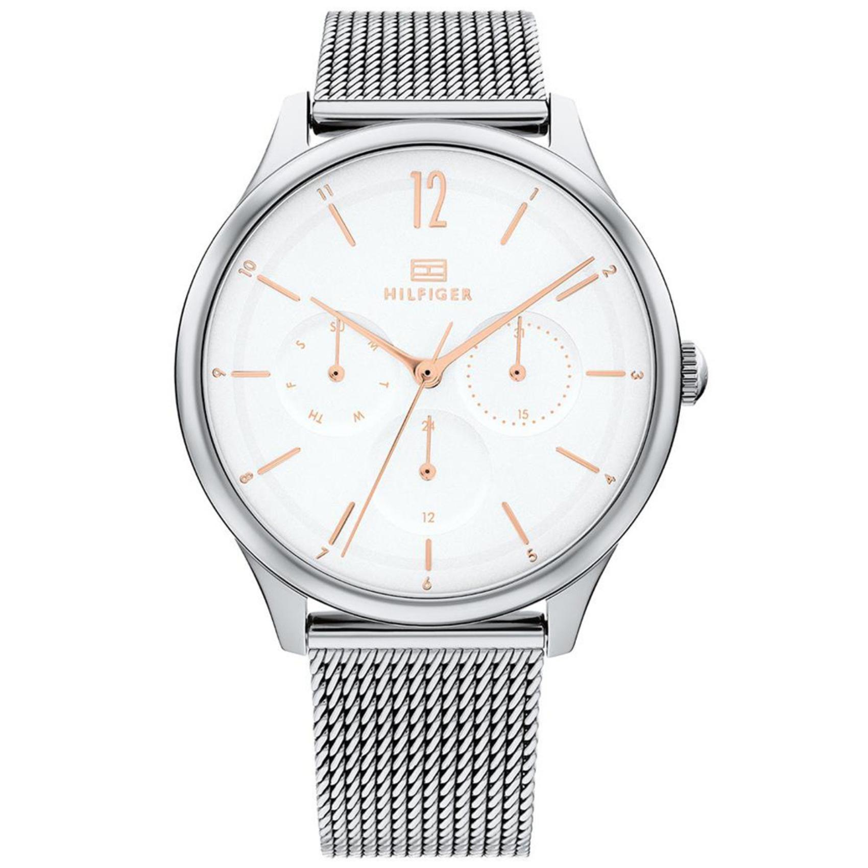 Γυναικείο ρολόι Tommy Hilfiger Layla 1782456  με ασημί ατσάλινο μπρασελέ και άσπρο καντράν διαμέτρου 38mm.