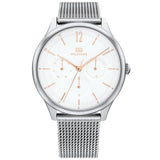 Γυναικείο ρολόι Tommy Hilfiger Layla 1782456  με ασημί ατσάλινο μπρασελέ και άσπρο καντράν διαμέτρου 38mm.