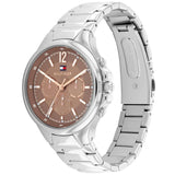Γυναικείο ρολόι Tommy Hilfiger Siena 1782596 με ασημί ατσάλινο μπρασελέ και καφέ καντράν διαμέτρου 40mm με ζιργκόν.